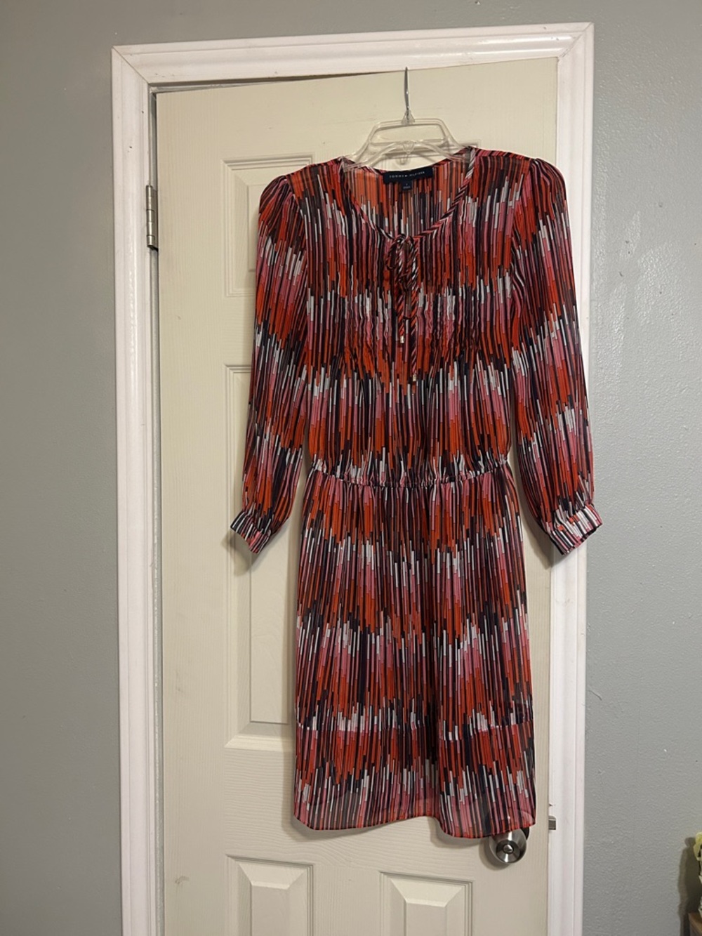 Offer $7🐞 Tommy Hilfiger orange red stripe bar dress